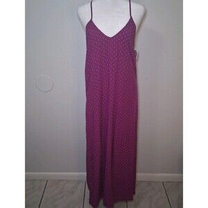 NWT Purple Polka Dot Swing Tank  Maxi Dress Women's Sz M Lounge Spring Summer